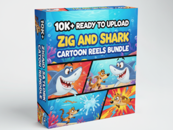 10K+ Ready to Upload Zig And Shark Cartoon Reels Bundle