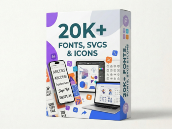20K+ Fonts, SVGs & Icons